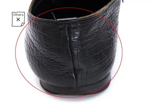 コムデギャルソンCOMME des GARCONS クロコダイルエンボスラウンドトゥシューズ 黒24.5 K-119197_005