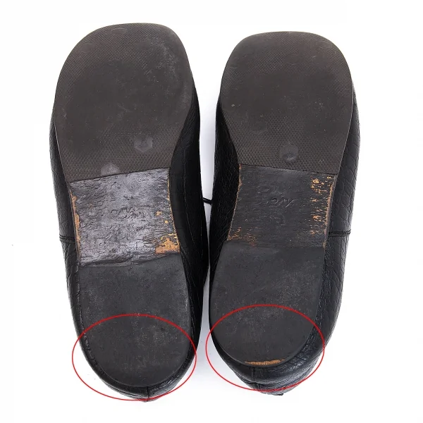 コムデギャルソンCOMME des GARCONS クロコダイルエンボスラウンドトゥシューズ 黒24.5 K-119197_007