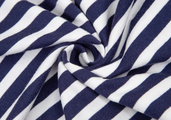 プレイ コムデギャルソンPLAY COMME des GARCONSハートロゴプリントボーダーカットソー 紺白緑M K-119236_012