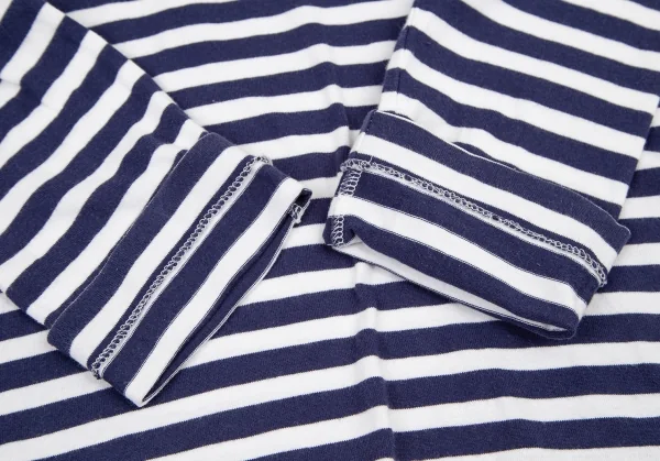 プレイ コムデギャルソンPLAY COMME des GARCONSハートロゴプリントボーダーカットソー 紺白緑M K-119236_009