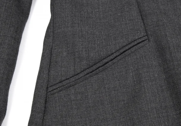 フセインチャラヤンHussein Chalayan ウールビッグラペル2Bジャケット チャコールS K-119239_010
