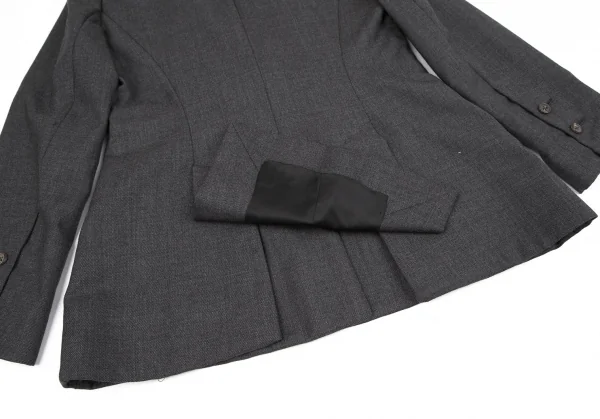 フセインチャラヤンHussein Chalayan ウールビッグラペル2Bジャケット チャコールS K-119239_015