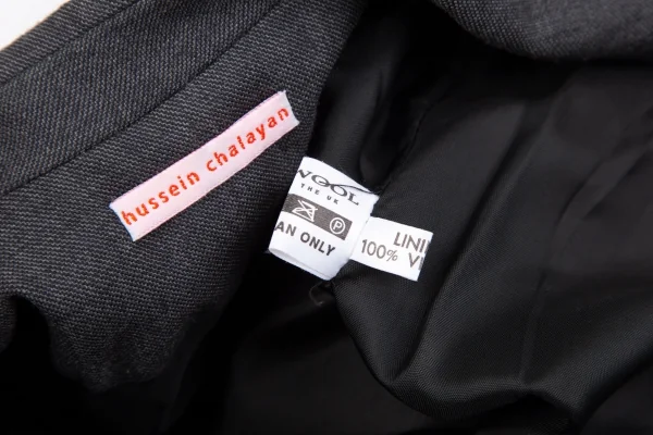 フセインチャラヤンHussein Chalayan ウールビッグラペル2Bジャケット チャコールS K-119239_018