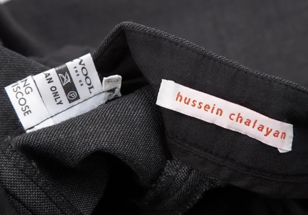 フセインチャラヤンHussein Chalayan ウールストレートパンツ チャコールS K-119240_011