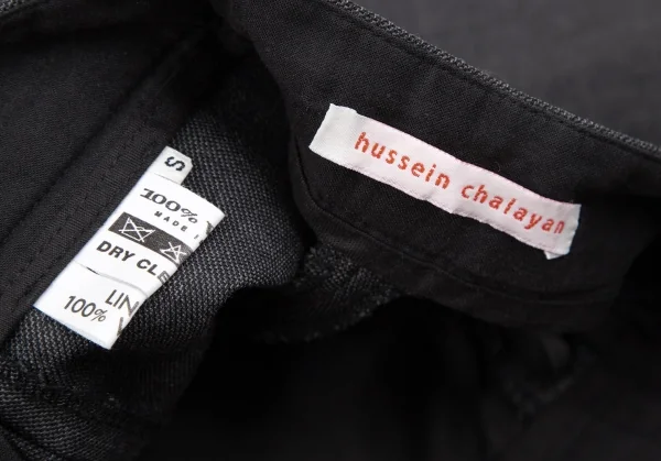 フセインチャラヤンHussein Chalayan ウールストレートパンツ チャコールS K-119240_012