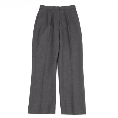 フセインチャラヤンHussein Chalayan ウールストレートパンツ チャコール