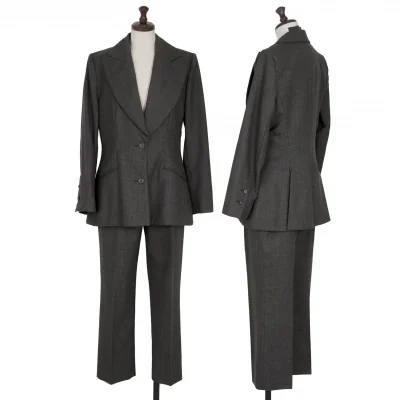 フセインチャラヤンHussein Chalayan ウールセットアップ チャコール