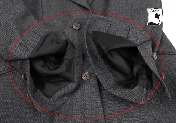 フセインチャラヤンHussein Chalayan ウールセットアップ チャコールS K-119241_007