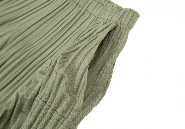 プリーツプリーズPLEATS PLEASE 消しプリーツカーゴショートパンツ カーキグリーン3 K-119260_004