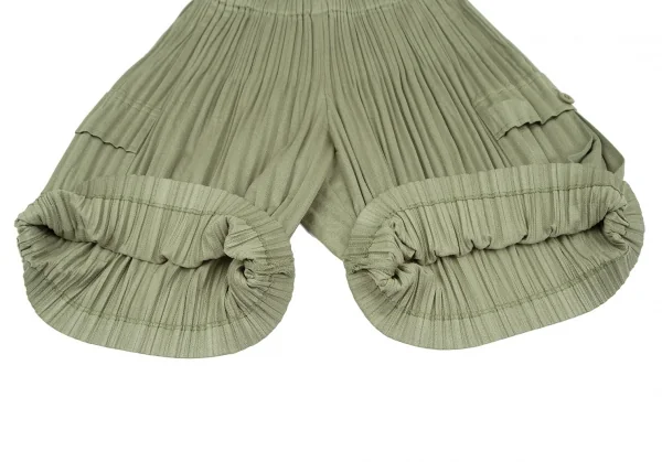 プリーツプリーズPLEATS PLEASE 消しプリーツカーゴショートパンツ カーキグリーン3 K-119260_007