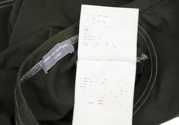 コムデギャルソン オムCOMME des GARCONS HOMME パッチクロスダブルステッチTシャツ 深緑M位 K-119268_015