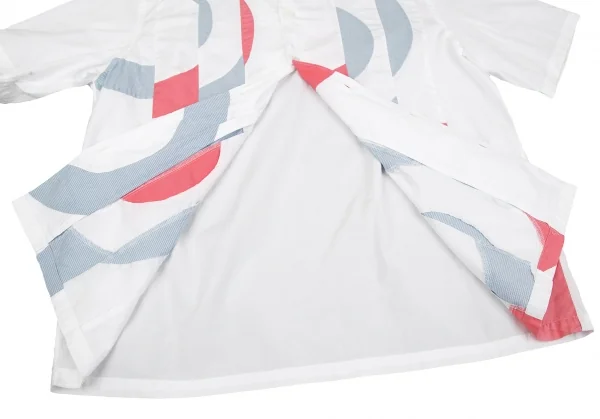 コムデギャルソン オムCOMME des GARCONS HOMME 切替デザインオープンカラー半袖シャツ 白M位 K-119269_013