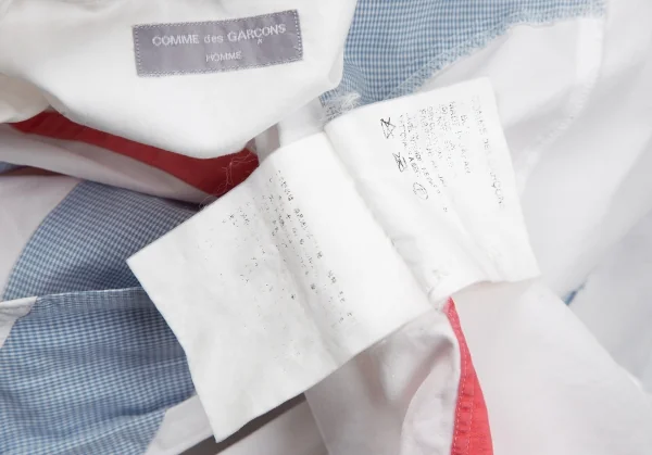 コムデギャルソン オムCOMME des GARCONS HOMME 切替デザインオープンカラー半袖シャツ 白M位 K-119269_019