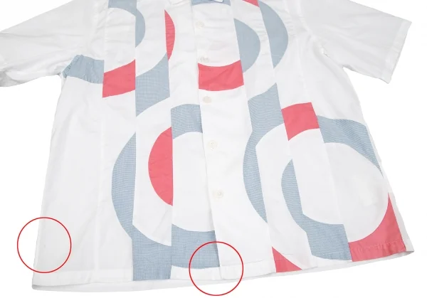 コムデギャルソン オムCOMME des GARCONS HOMME 切替デザインオープンカラー半袖シャツ 白M位 K-119269_008