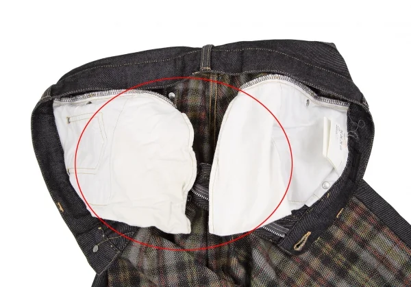 COMME des GARCONS HOMME Front Check Switching Jeans K-119270_006