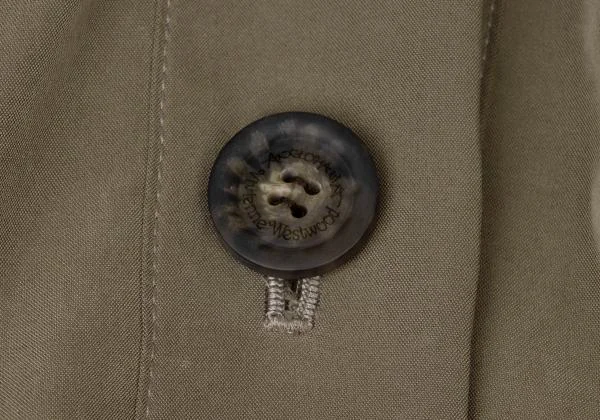 ヴィヴィアンウエストウッド アングロマニアVivienne Westwood ANGLOMANIA ショルダーポケットシャツコンビネゾン カーキ38 K-119273_004