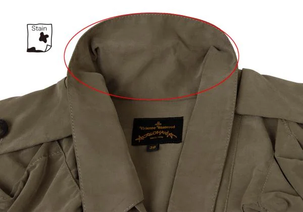 ヴィヴィアンウエストウッド アングロマニアVivienne Westwood ANGLOMANIA ショルダーポケットシャツコンビネゾン カーキ38 K-119273_009