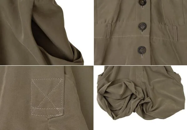 ヴィヴィアンウエストウッド アングロマニアVivienne Westwood ANGLOMANIA ショルダーポケットシャツコンビネゾン カーキ38 K-119273_014