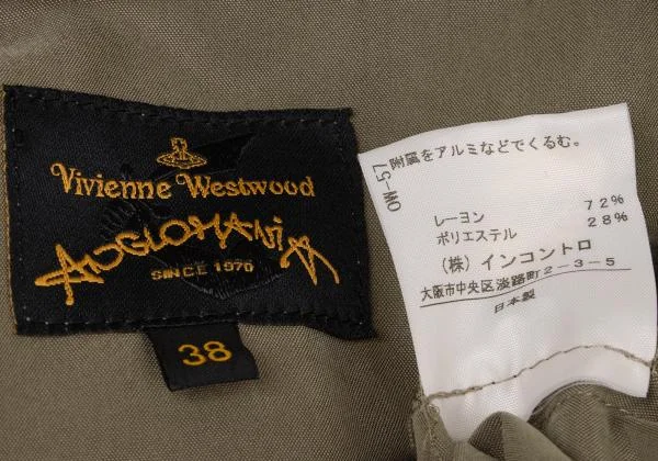ヴィヴィアンウエストウッド アングロマニアVivienne Westwood ANGLOMANIA ショルダーポケットシャツコンビネゾン カーキ38 K-119273_019