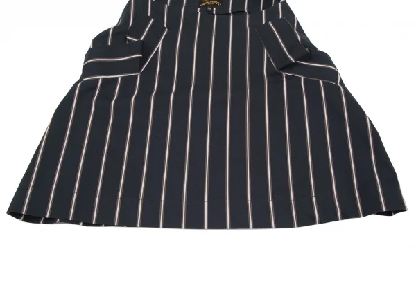ヴィヴィアンウエストウッド アングロマニアVivienne Westwood ANGLOMANIA バックベルトデザインストライプスカート 紺38 K-119276_006