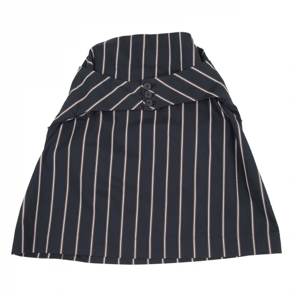 ヴィヴィアンウエストウッド アングロマニアVivienne Westwood ANGLOMANIA バックベルトデザインストライプスカート 紺38 K-119276_008
