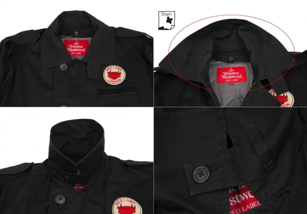 ヴィヴィアンウエストウッド レッドレーベルVivienne Westwood Red Label バックステンシルプリントミリタリージャケット 黒00 K-119279_003
