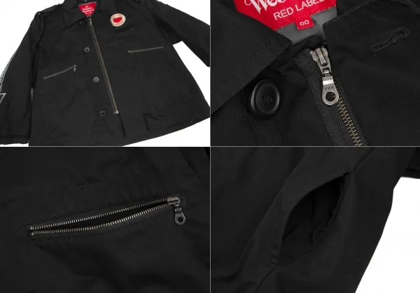 ヴィヴィアンウエストウッド レッドレーベルVivienne Westwood Red Label バックステンシルプリントミリタリージャケット 黒00 K-119279_012
