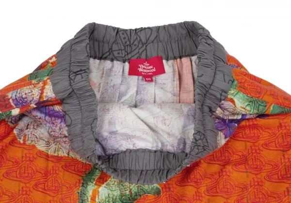 ヴィヴィアンウエストウッド レッドレーベルVivienne Westwood Red Label オーブ総柄プリントバックプリーツスカート オレンジ他00 K-119285_006