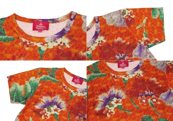 ヴィヴィアンウエストウッド レッドレーベルVivienne Westwood Red Label オーブ総柄プリントセットアップ オレンジ他01・00 K-119286_004