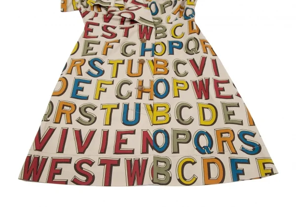ヴィヴィアンウエストウッド レッドレーベルVivienne Westwood Red Label アルファベットプリント半袖プルオーバーシャツワンピース ベージュ2 K-119287_010