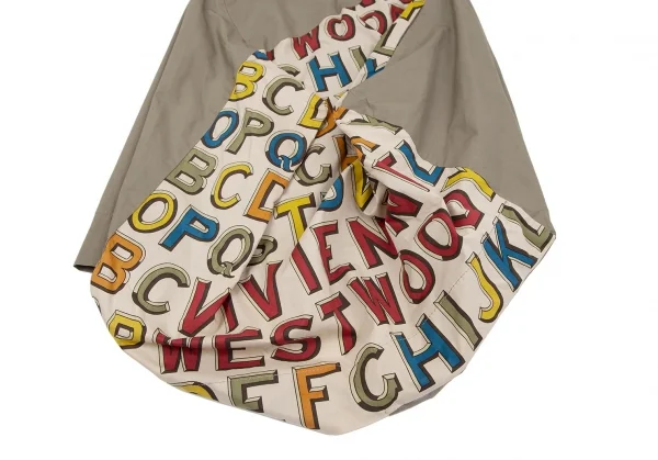 ヴィヴィアンウエストウッド レッドレーベルVivienne Westwood Red Label アルファベットプリント変形切替スカート カーキベージュ2 K-119288_010