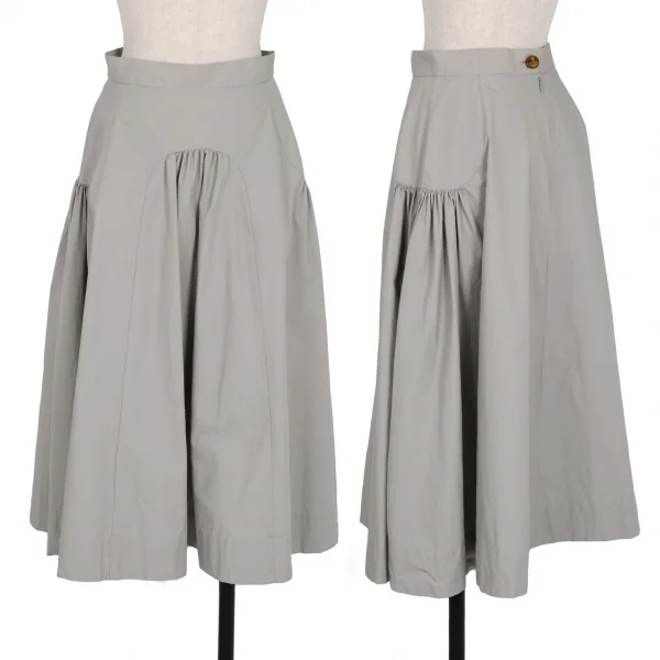 ヴィヴィアンウエストウッド レッドレーベルVivienne Westwood Red Label ギャザー切替デザインスカート ライトグレー2 K-119293_001