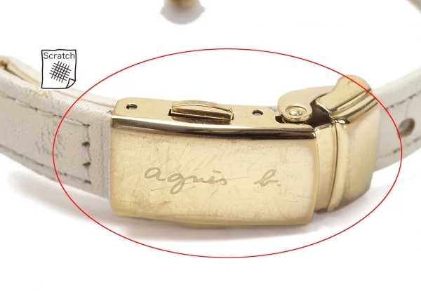 アニエスベーagnes b. シェル文字盤ソーラー腕時計 ゴールド K-119294_007