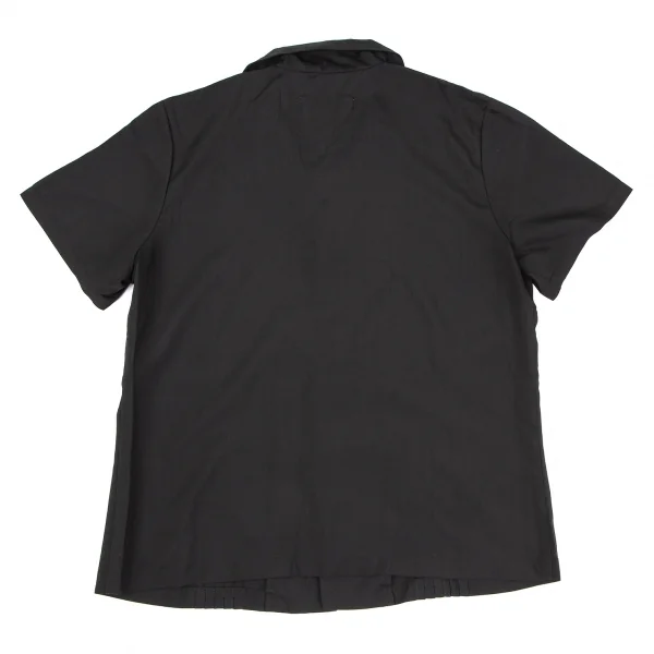 ローブドシャンブル コムデギャルソンrobe de chambre COMME des GARCONS ピンタックビーズデザイン半袖シャツ 黒S位 K-119303_010