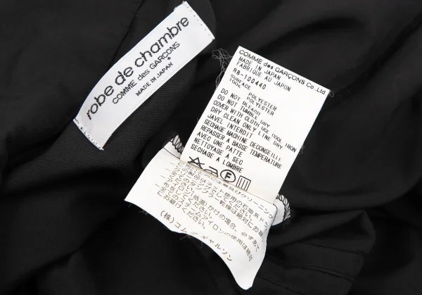 ローブドシャンブル コムデギャルソンrobe de chambre COMME des GARCONS ピンタックビーズデザイン半袖シャツ 黒S位 K-119303_012
