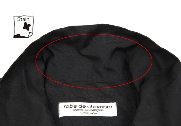 ローブドシャンブル コムデギャルソンrobe de chambre COMME des GARCONS ピンタックビーズデザイン半袖シャツ 黒S位 K-119303_004