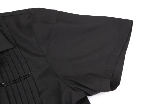 ローブドシャンブル コムデギャルソンrobe de chambre COMME des GARCONS ピンタックビーズデザイン半袖シャツ 黒S位 K-119303_005