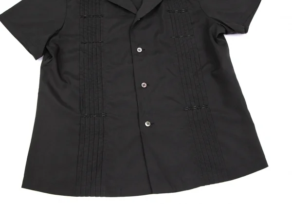 ローブドシャンブル コムデギャルソンrobe de chambre COMME des GARCONS ピンタックビーズデザイン半袖シャツ 黒S位 K-119303_006