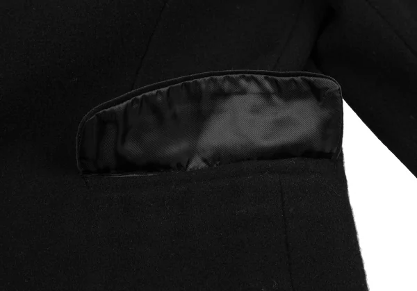 ローブドシャンブル コムデギャルソンrobe de chambre COMME des GARCONS スナップボタンステッチデザインラウンドカラージャケット 黒M位 K-119307_012