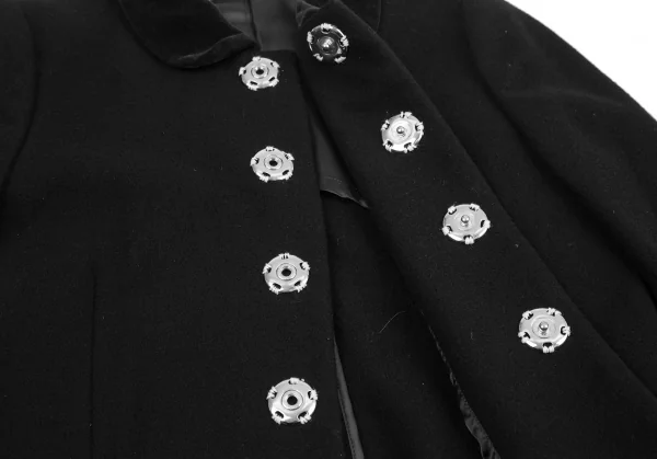 ローブドシャンブル コムデギャルソンrobe de chambre COMME des GARCONS スナップボタンステッチデザインラウンドカラージャケット 黒M位 K-119307_013