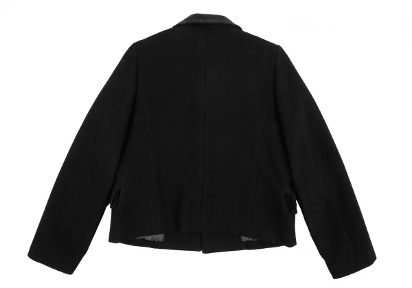 ローブドシャンブル コムデギャルソンrobe de chambre COMME des GARCONS スナップボタンステッチデザインラウンドカラージャケット 黒M位 K-119307_016