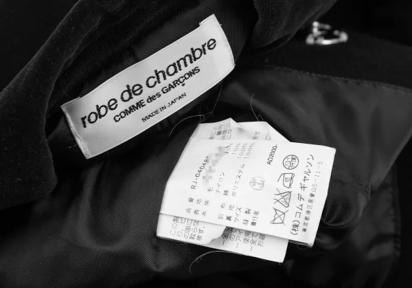 ローブドシャンブル コムデギャルソンrobe de chambre COMME des GARCONS スナップボタンステッチデザインラウンドカラージャケット 黒M位 K-119307_019