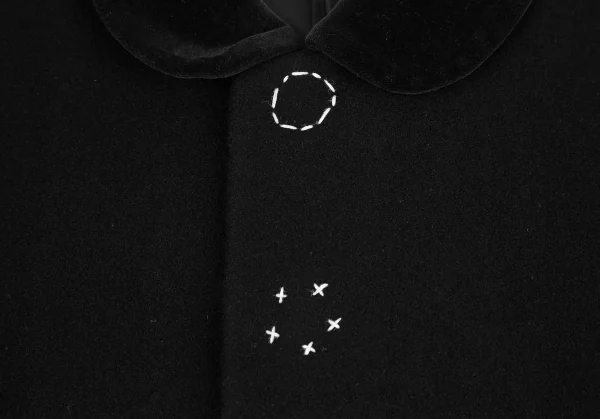 ローブドシャンブル コムデギャルソンrobe de chambre COMME des GARCONS スナップボタンステッチデザインラウンドカラージャケット 黒M位 K-119307_005