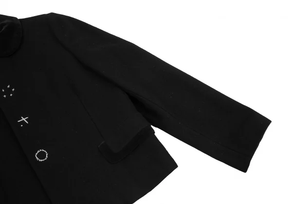 ローブドシャンブル コムデギャルソンrobe de chambre COMME des GARCONS スナップボタンステッチデザインラウンドカラージャケット 黒M位 K-119307_006