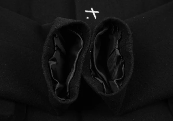 ローブドシャンブル コムデギャルソンrobe de chambre COMME des GARCONS スナップボタンステッチデザインラウンドカラージャケット 黒M位 K-119307_008