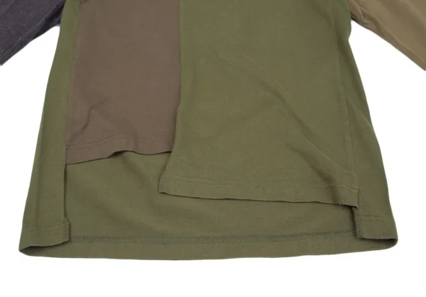 コムコム コムデギャルソンCOMME des GARCONS クレイジーパターン切替デザインカットソー カーキXS K-119317_008