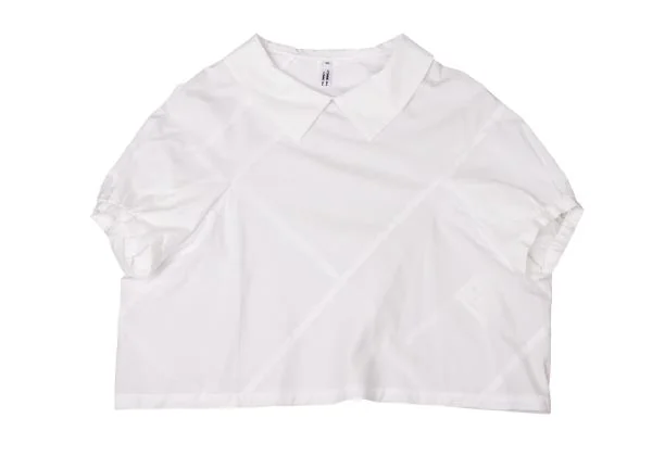 コムコム　半袖ブラウス コムコム コムデギャルソンCOMME des GARCONS バイアス切替変形半袖