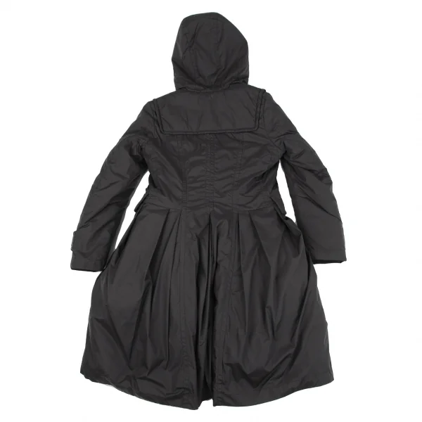 コムコム コムデギャルソンCOMME des GARCONS ナイロンサイドプリーツ中綿ダッフルコート 黒XS K-119336_013