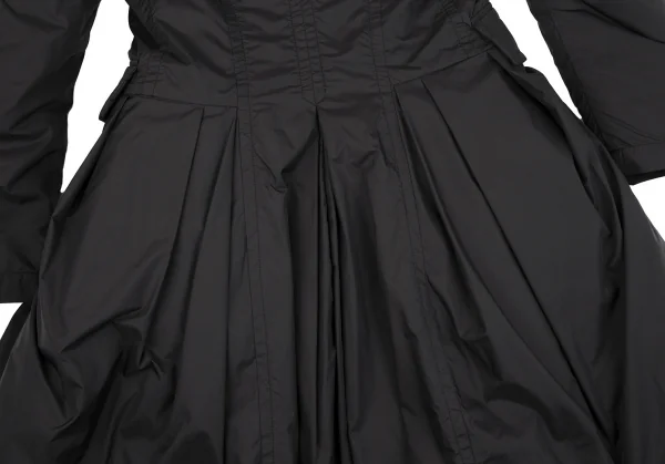 コムコム コムデギャルソンCOMME des GARCONS ナイロンサイドプリーツ中綿ダッフルコート 黒XS K-119336_015