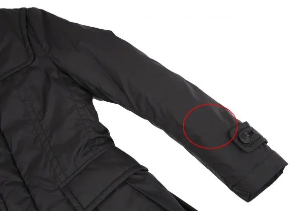 コムコム コムデギャルソンCOMME des GARCONS ナイロンサイドプリーツ中綿ダッフルコート 黒XS K-119336_005